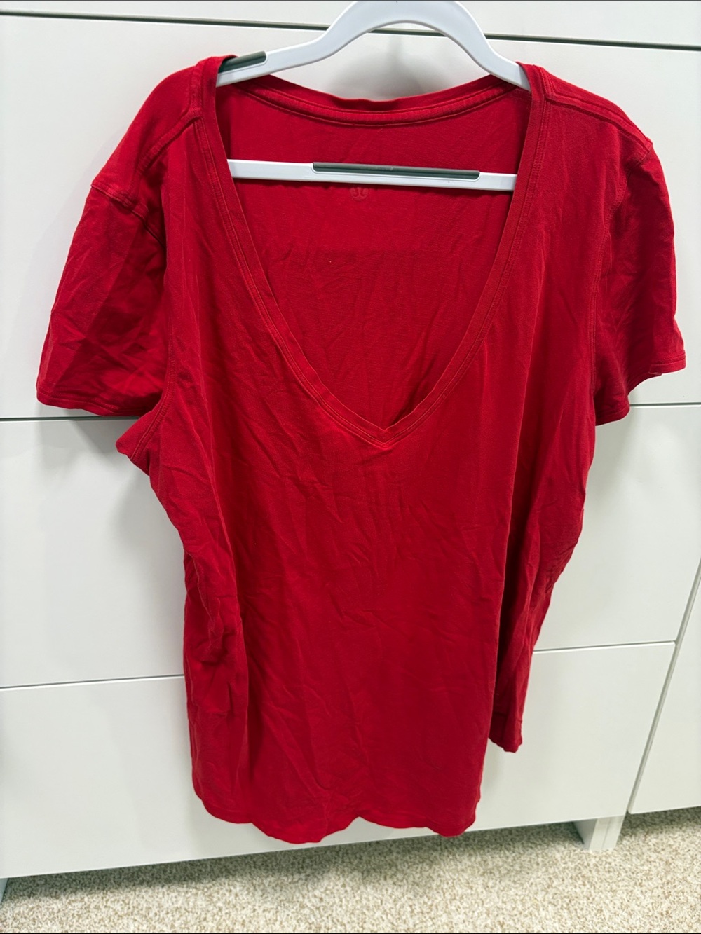 Lululemon V Neck Red Tee Size L